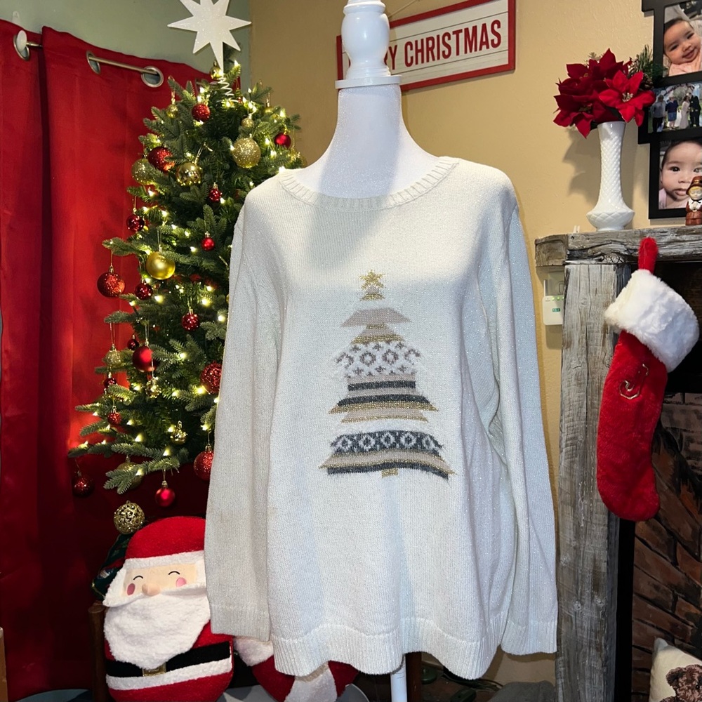 Christopher & Banks Christmas tree sweater size XL